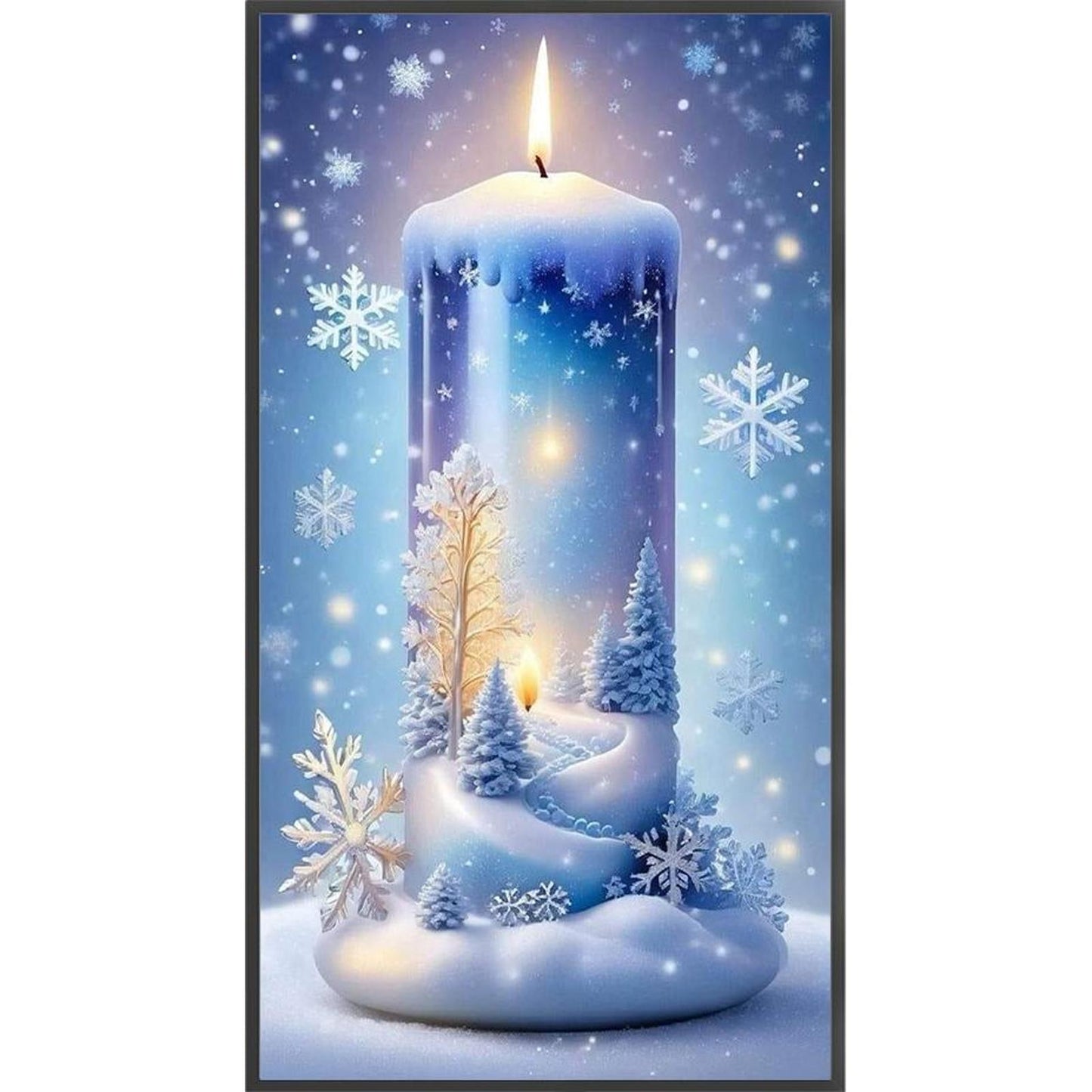 Scenery In Candle - Full 14CT Stamped Cross Stitch 40x70CM - Huacan