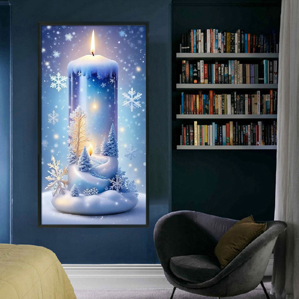 Scenery In Candle - Full 14CT Stamped Cross Stitch 40x70CM - Huacan