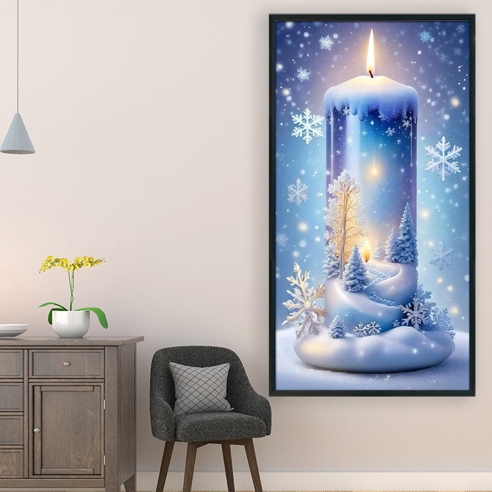 Scenery In Candle - Full 14CT Stamped Cross Stitch 40x70CM - Huacan