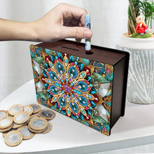 Load image into Gallery viewer, Wooden Mandala Diamond Painting Money Saving Box Desktop Coin Bank for Beginners
