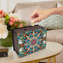 Load image into Gallery viewer, Wooden Mandala Diamond Painting Money Saving Box Desktop Coin Bank for Beginners
