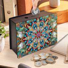 Load image into Gallery viewer, Wooden Mandala Diamond Painting Money Saving Box Desktop Coin Bank for Beginners
