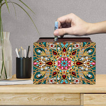 Load image into Gallery viewer, Wooden Mandala Diamond Painting Money Saving Box Desktop Coin Bank for Beginners

