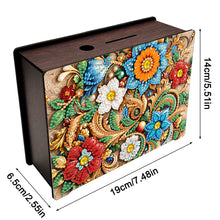 Load image into Gallery viewer, Wooden Flower Diamond Painting Money Saving Box Desktop Coin Bank for Beginners
