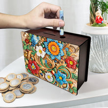 Load image into Gallery viewer, Wooden Flower Diamond Painting Money Saving Box Desktop Coin Bank for Beginners
