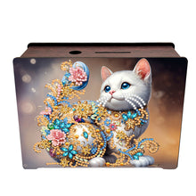 Load image into Gallery viewer, Wooden Cat Diamond Painting Money Saving Box Desktop Coin Bank for Home Decor
