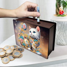 Load image into Gallery viewer, Wooden Cat Diamond Painting Money Saving Box Desktop Coin Bank for Home Decor
