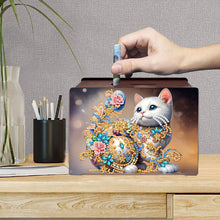 Load image into Gallery viewer, Wooden Cat Diamond Painting Money Saving Box Desktop Coin Bank for Home Decor
