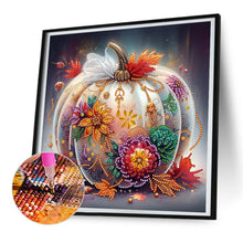 Load image into Gallery viewer, Pumpkin With Flowers 30*30CM(Canvas) Partial Special Shaped Drill Diamond Painting

