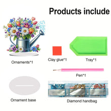 Load image into Gallery viewer, Acrylic 2D Flat Print DIY Flower Kettle Diamond Art Tabletop Decorations
