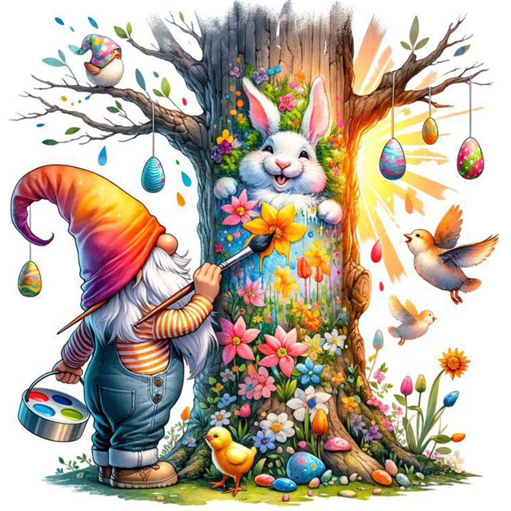 Easter Gnome Painting 30*30CM(Canvas) Full Round Drill Diamond Painting