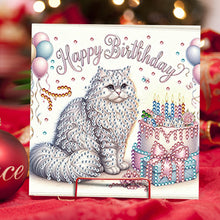 Load image into Gallery viewer, 6PCS DIY Birthday Cat Diamond Art Greeting Cards Congratulations Cards &amp; Gifts

