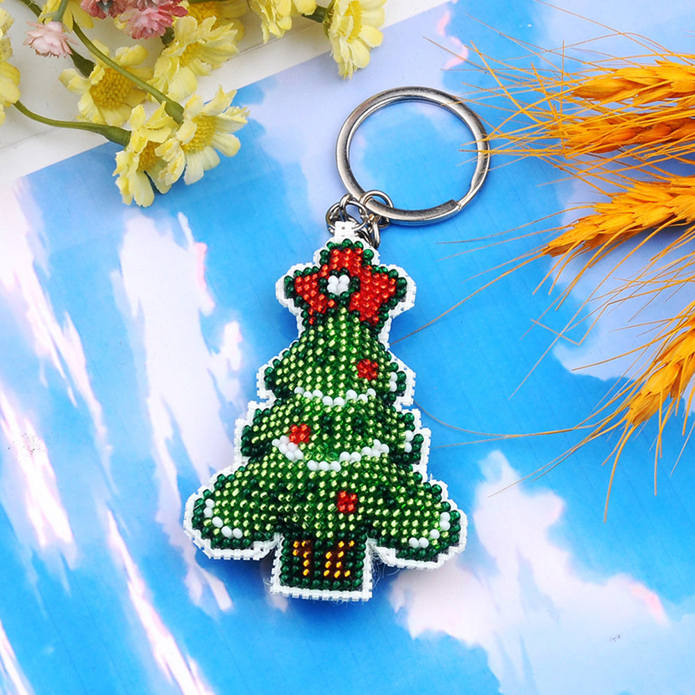 Christmas Tree Beaded Counted Cross Stitch Ornament Kit DIY Cross Stitch Keyring