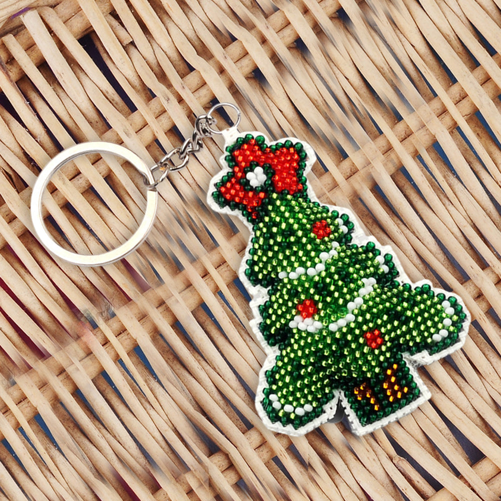 Christmas Tree Beaded Counted Cross Stitch Ornament Kit DIY Cross Stitch Keyring