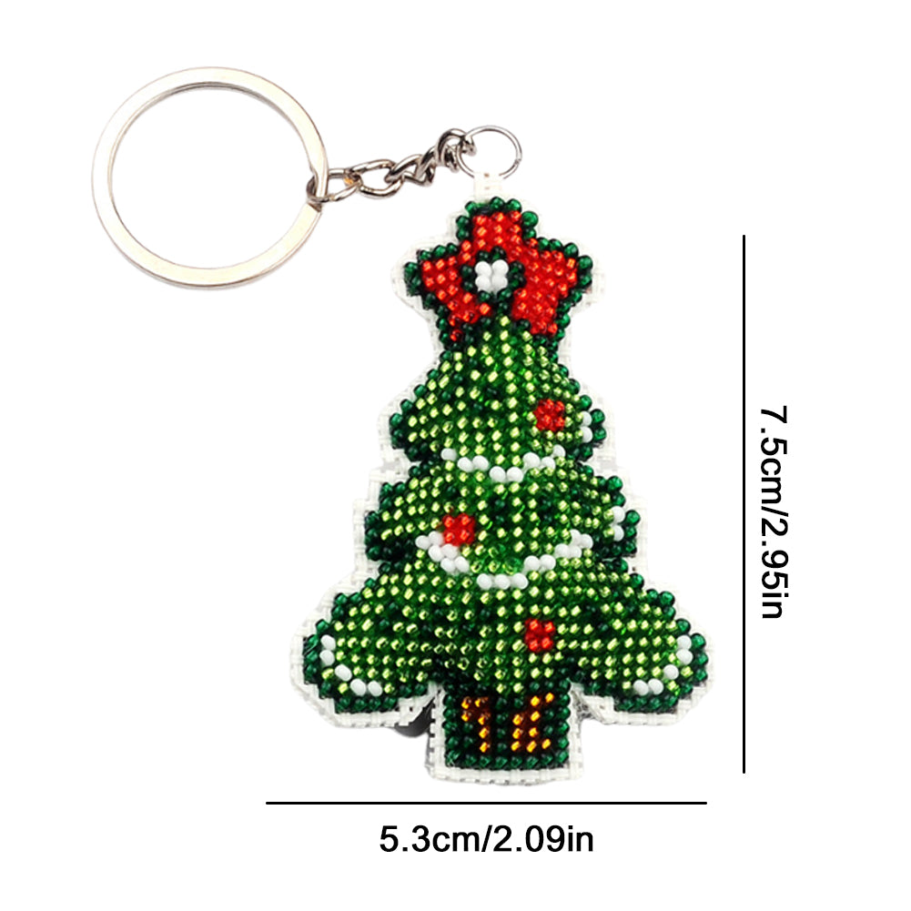 Christmas Tree Beaded Counted Cross Stitch Ornament Kit DIY Cross Stitch Keyring