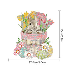 Load image into Gallery viewer, Special Shape Easter Lily Bunny Diamond Painting Hanging Pendant for Party
