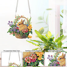 Load image into Gallery viewer, Special Shape Easter Egg Flower Basket Diamond Painting Hanging Pendant
