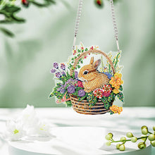 Load image into Gallery viewer, Special Shape Easter Egg Flower Basket Diamond Painting Hanging Pendant
