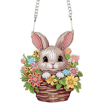 Load image into Gallery viewer, Special Shape Easter Flower Basket Bunny Diamond Painting Hanging Pendant
