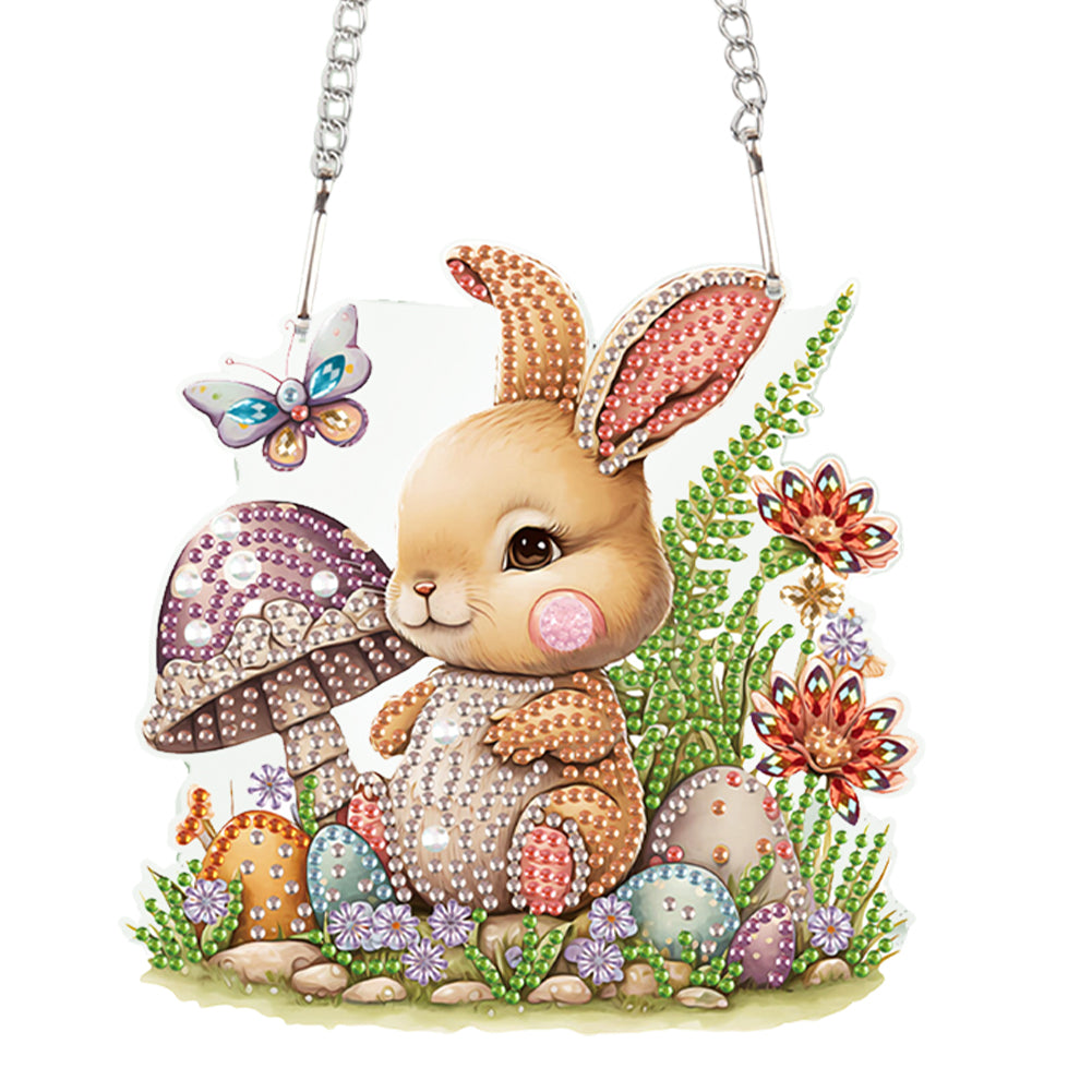 Special Shape Easter Egg Bunny Diamond Painting Hanging Pendant for Party