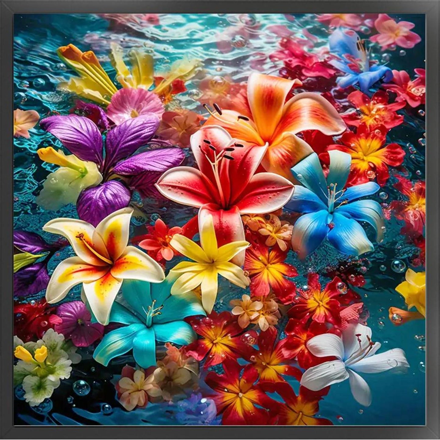 Colorful Blooms - Full 14CT Stamped Cross Stitch 50x50CM - Huacan