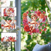 Load image into Gallery viewer, Acrylic 2D Flat DIY Rose Cupid Diamond Painting Set Hanging Diamond Art Kits
