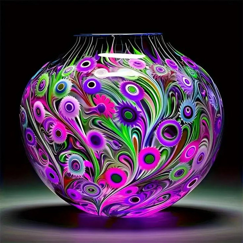 Vase 40*40CM(Canvas) Full Round Drill Diamond Painting