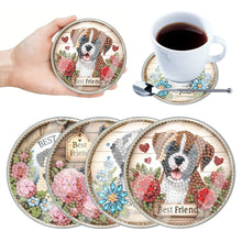 Load image into Gallery viewer, 4pcs Set DIY Puppy Full Drill Diamond Painting Coaster Can Be Washed With Water
