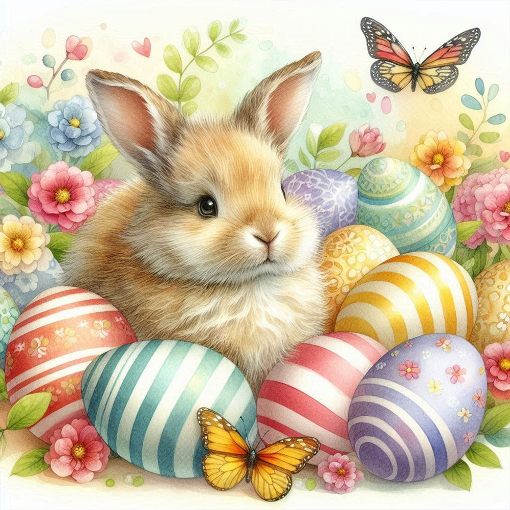 Easter Egg Bunny 30*30CM(Canvas) Full Round Drill Diamond Painting