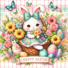 Load image into Gallery viewer, Easter Flower Egg Bunny 30*30CM(Canvas) Full Round Drill Diamond Painting
