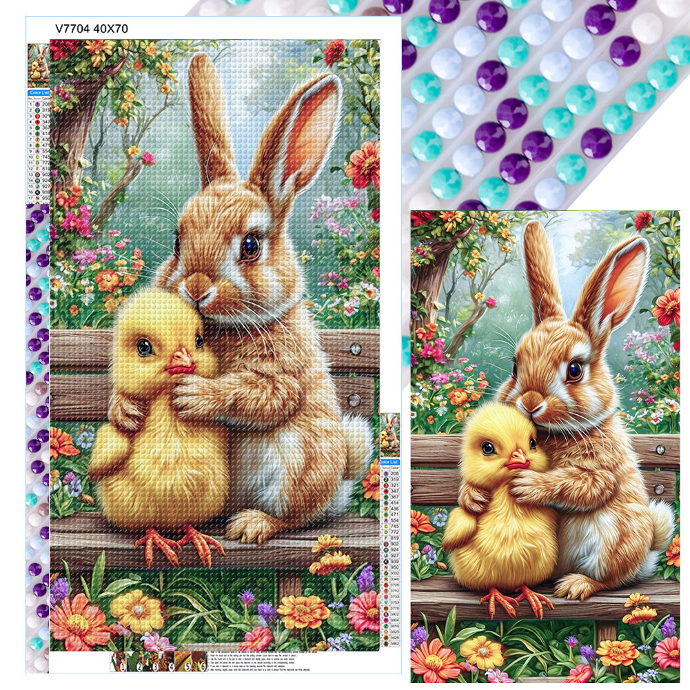 Chicken Bunny 40*70CM(Canvas) Full Round Drill Diamond Painting