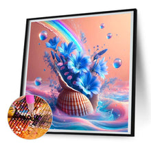 Load image into Gallery viewer, Dream Blue Flower Shell 30*30CM(Canvas) Full Round Drill Diamond Painting
