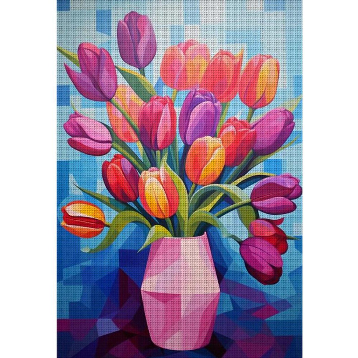 Tulip Vase - Full 11CT Stamped Cross Stitch 40x60CM - Huacan
