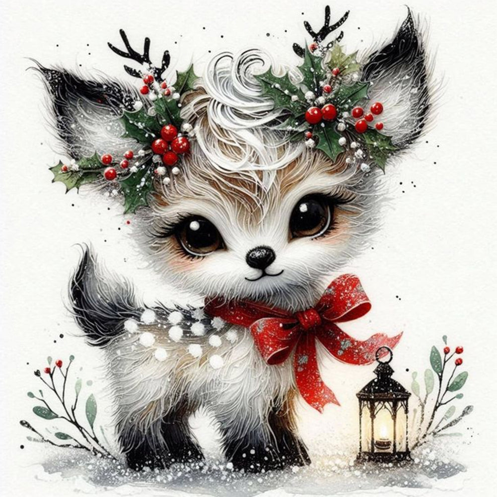 Winter Elk 30*30CM(Canvas) Full Round Drill Diamond Painting