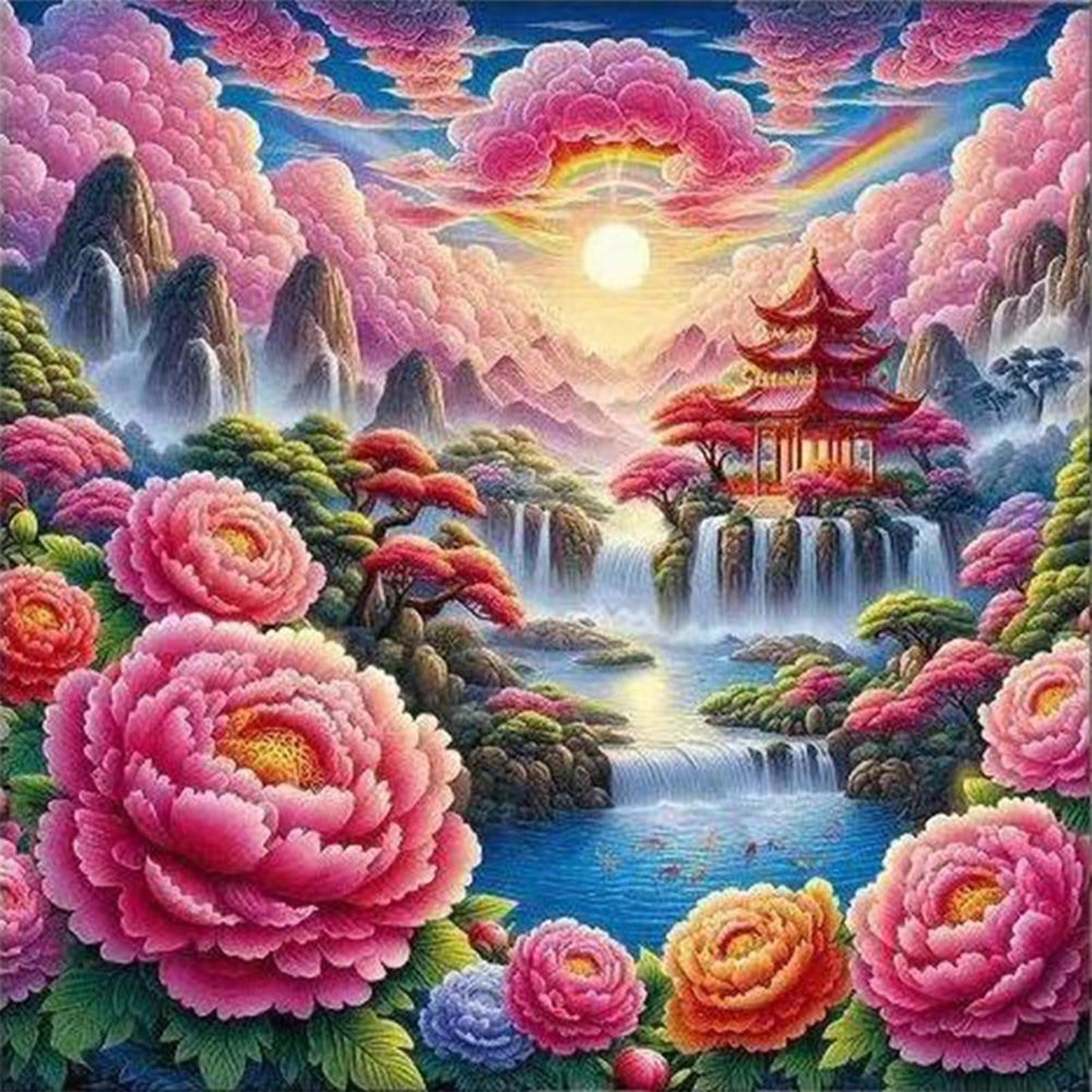 Sunrise Fairyland - Full 9CT Stamped Cross Stitch 75x75CM - Band