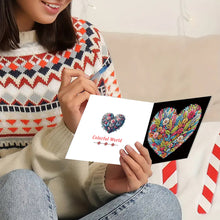 Load image into Gallery viewer, 12PCS DIY Heart Flower Diamond Art Greeting Cards Diamond Art Handmade Cards
