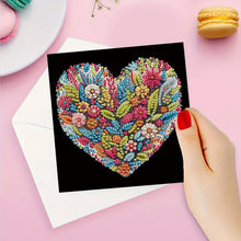 Load image into Gallery viewer, 12PCS DIY Heart Flower Diamond Art Greeting Cards Diamond Art Handmade Cards
