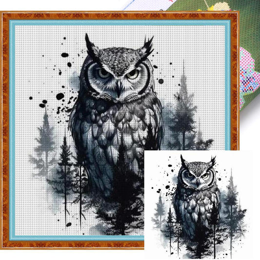 Owl - Full 11CT Stamped Cross Stitch 50x50CM - Huacan