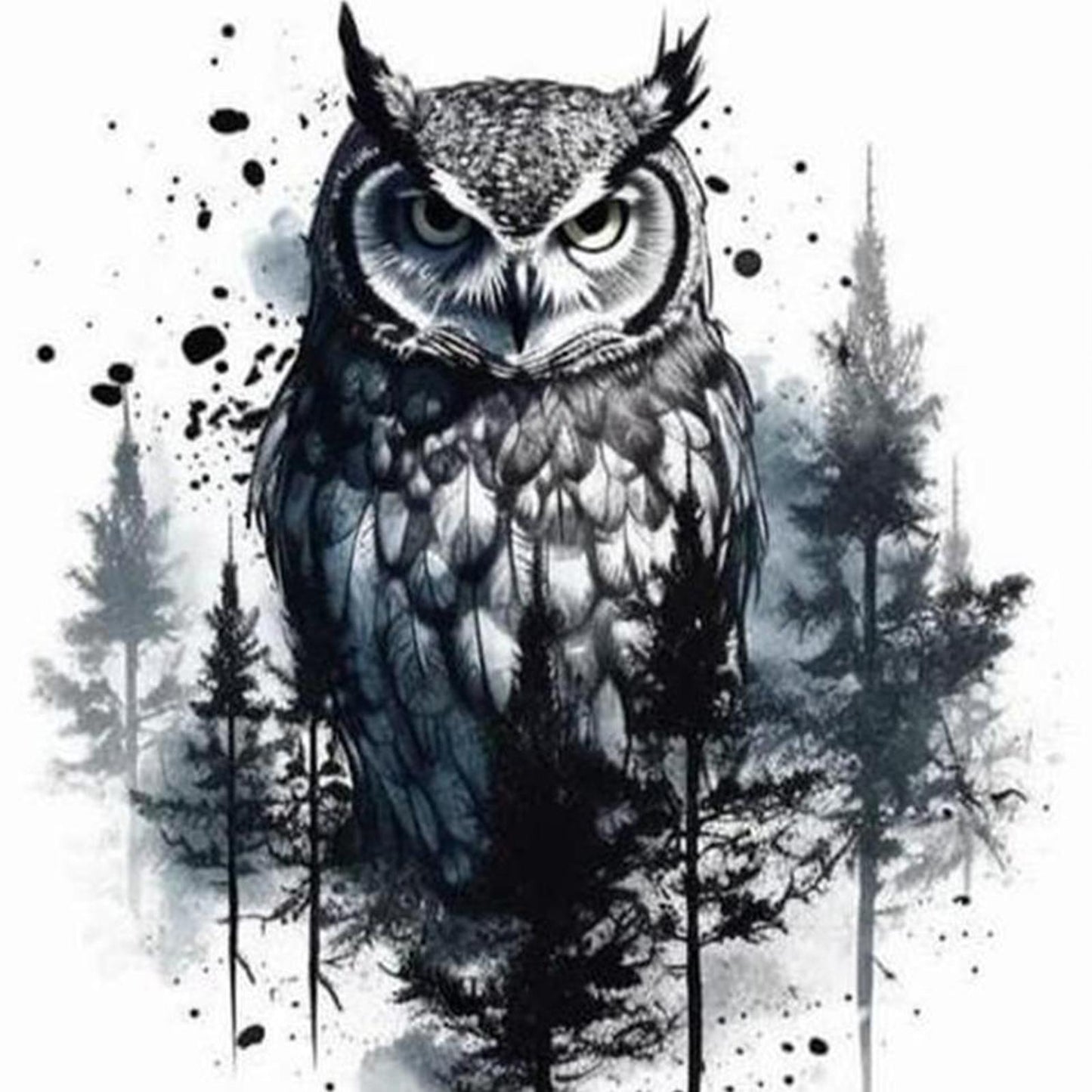 Owl - Full 11CT Stamped Cross Stitch 50x50CM - Huacan