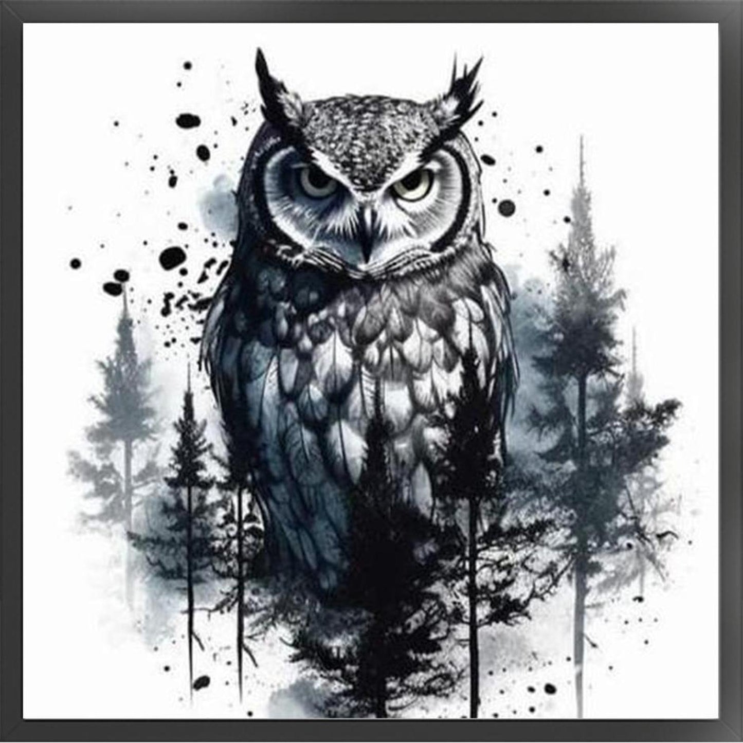Owl - Full 11CT Stamped Cross Stitch 50x50CM - Huacan