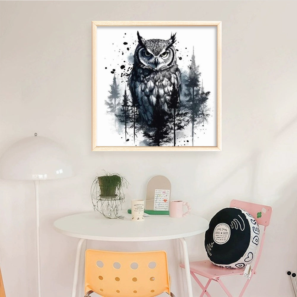 Owl - Full 11CT Stamped Cross Stitch 50x50CM - Huacan