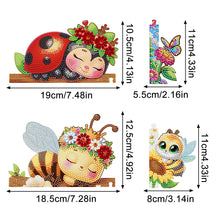 Load image into Gallery viewer, 2Pcs Bee Ladybug Diamond Painting Door Corner Sign 5D DIY Wooden Door Topper
