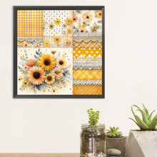 Load image into Gallery viewer, Orange Plaid Flowers 30*30CM(Canvas) Full Round Drill Diamond Painting
