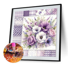 Load image into Gallery viewer, Purple Plaid Flowers 30*30CM(Canvas) Full Round Drill Diamond Painting
