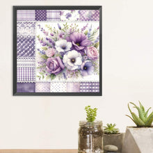 Load image into Gallery viewer, Purple Plaid Flowers 30*30CM(Canvas) Full Round Drill Diamond Painting
