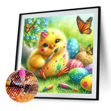 Load image into Gallery viewer, Easter Paintbrush Yellow Chicken 40*40CM(Canvas) Full Round Drill Diamond Painting
