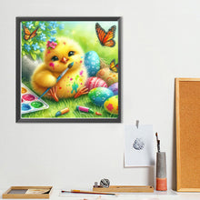 Load image into Gallery viewer, Easter Paintbrush Yellow Chicken 40*40CM(Canvas) Full Round Drill Diamond Painting
