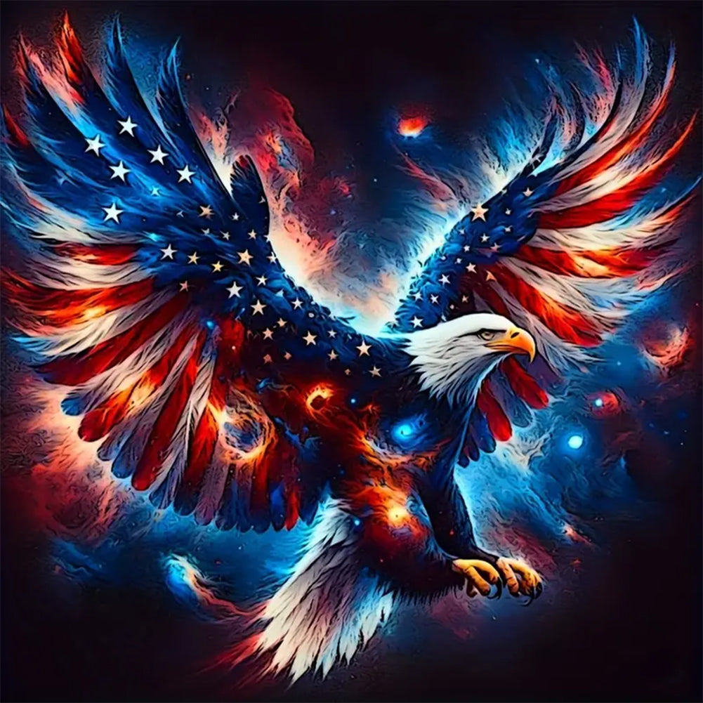 American Flag Eagle 30*30CM(Canvas) Full Round Drill Diamond Painting
