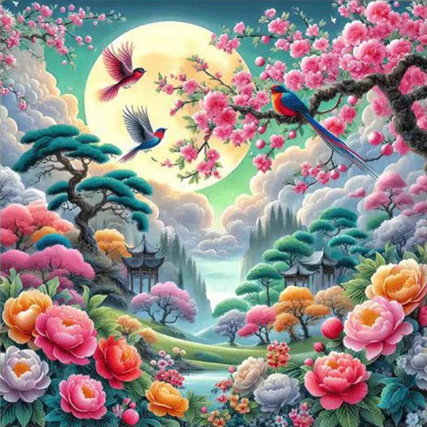 Dance Of Spring - Full 9CT Stamped Cross Stitch 75x75CM - Band