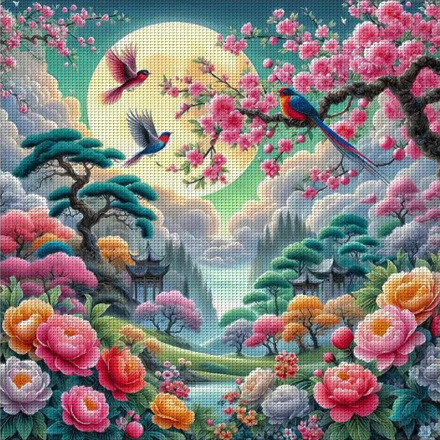 Dance Of Spring - Full 9CT Stamped Cross Stitch 75x75CM - Band